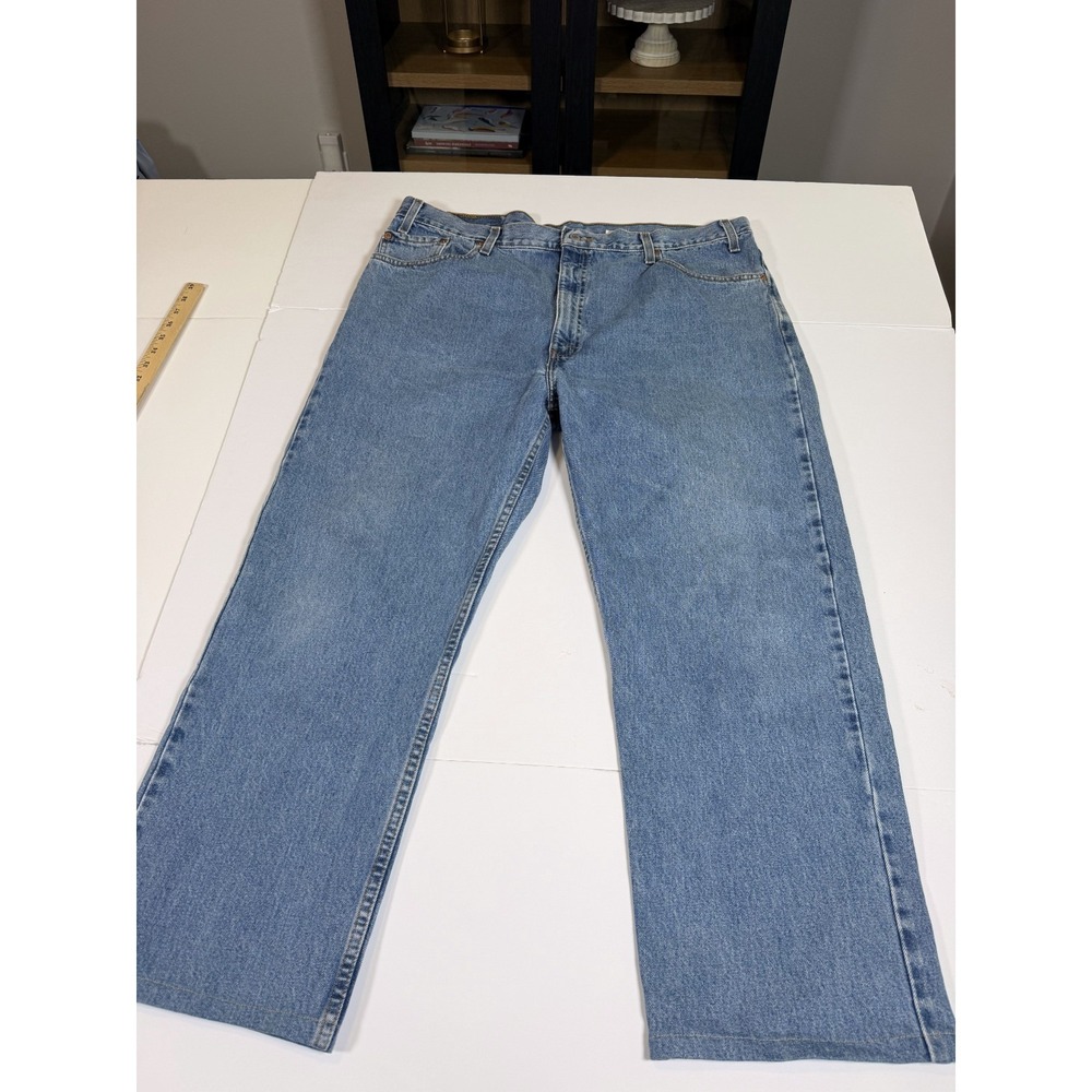 Levi's 505 Jeans Mens 42x32 Blue Denim Red Tab Streetwear Grunge Straight Leg